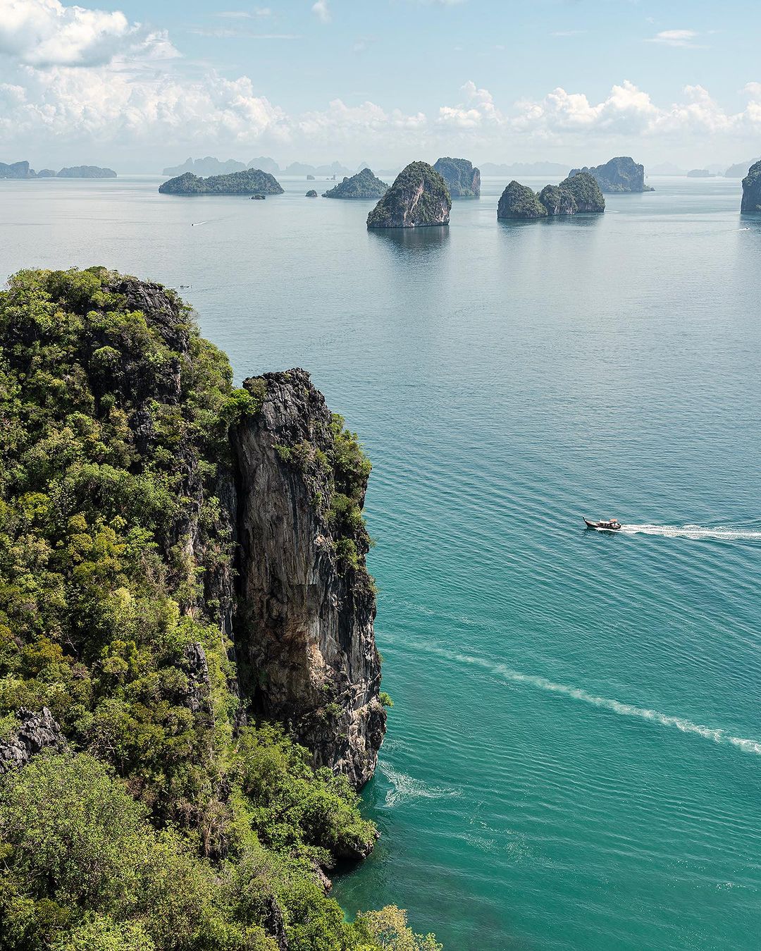 Phang Nga Bay superyacht charter — limestone karsts in the Andaman Sea